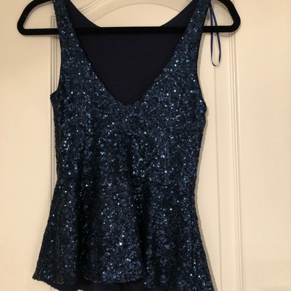 Blue sequence structured top with peplum from Zara - Picture 2 of 3